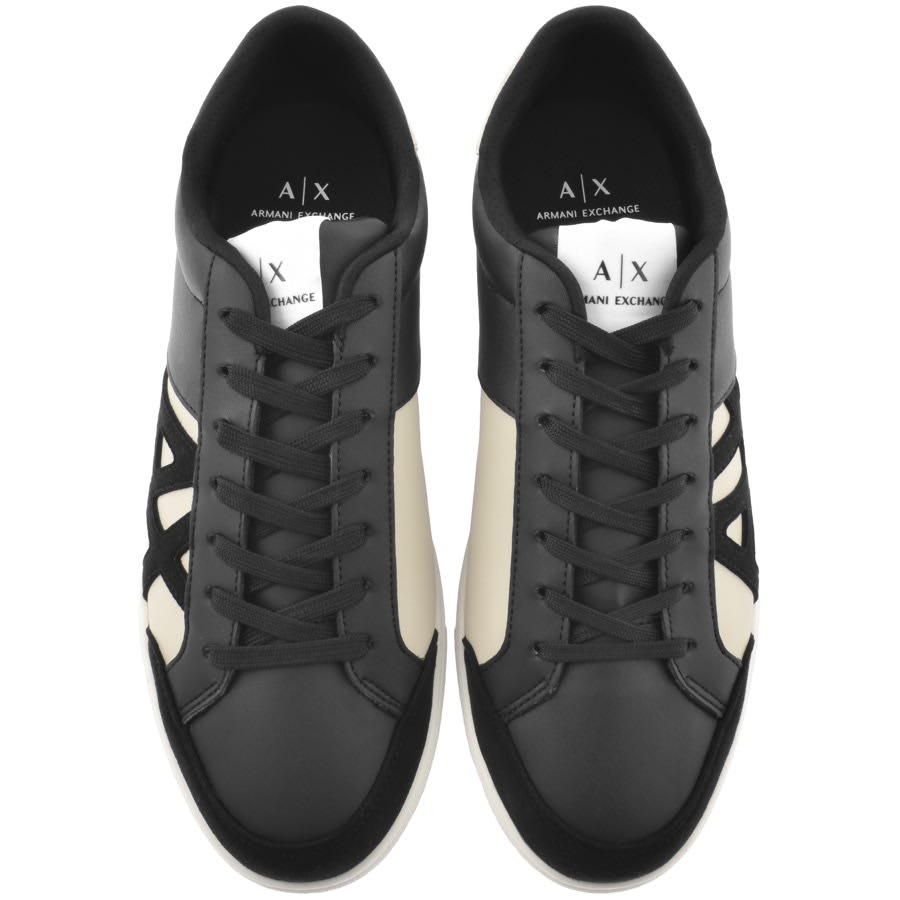 Image number 3 for Armani Exchange Logo Trainers Black