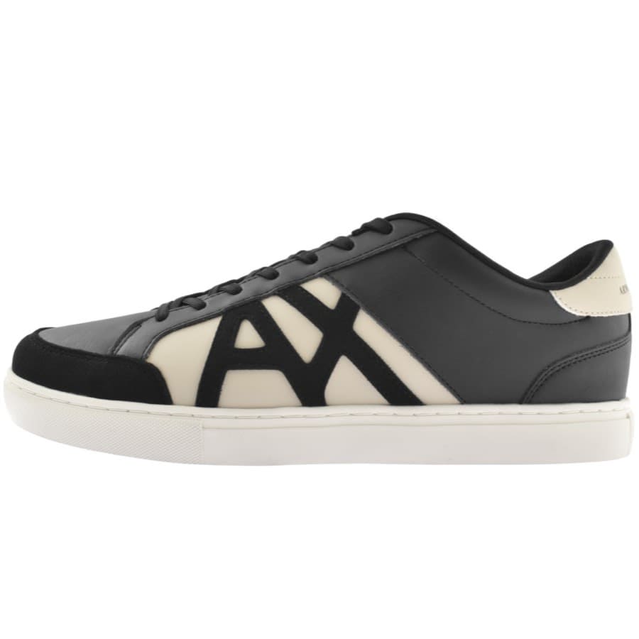 Image number 1 for Armani Exchange Logo Trainers Black