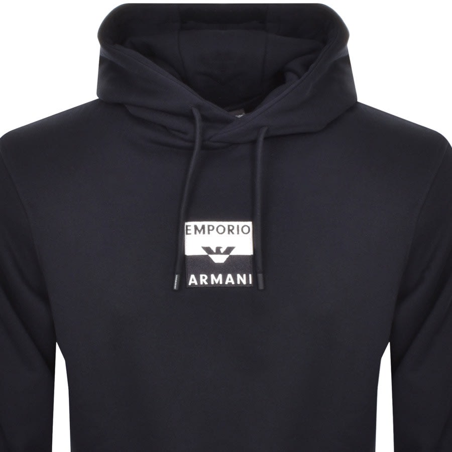 Image number 2 for Emporio Armani Logo Hoodie Navy