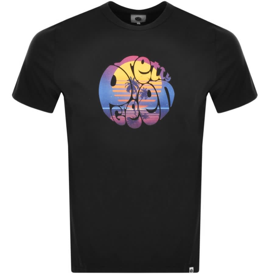Image number 1 for Pretty Green Synth Wave Logo T Shirt Black