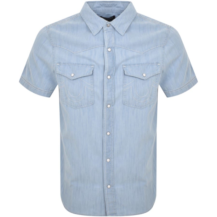 Image number 1 for True Religion Big T Western Shirt Blue