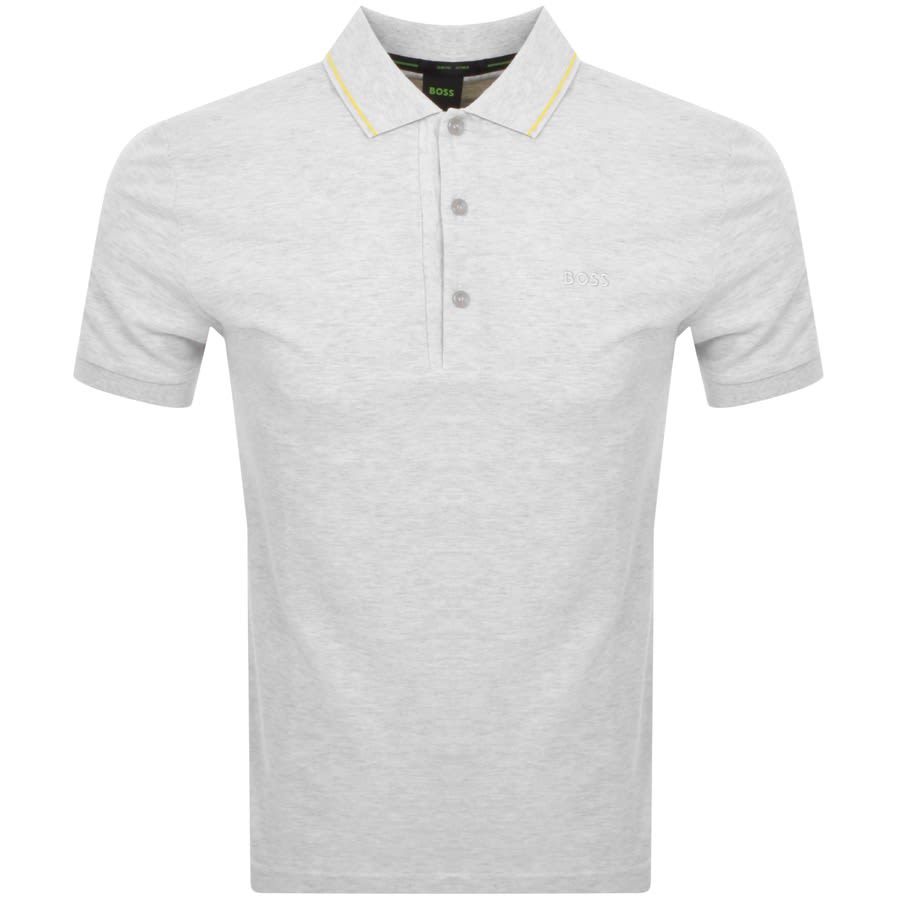 Image number 1 for BOSS Paule 4 Jersey Polo T Shirt Grey