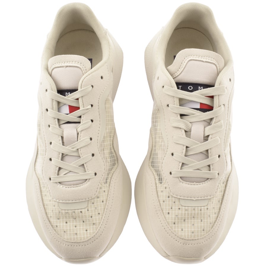 Image number 3 for Tommy Jeans Translucent Runner Trainers Beige
