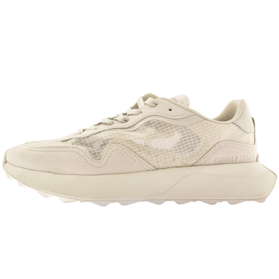 Image number 1 for Tommy Jeans Translucent Runner Trainers Beige
