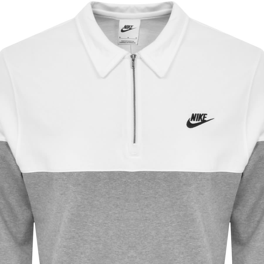 Image number 2 for Nike Colour Block Half Zip Sweatshirt White