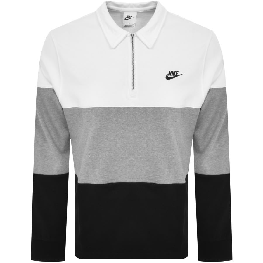 Image number 1 for Nike Colour Block Half Zip Sweatshirt White