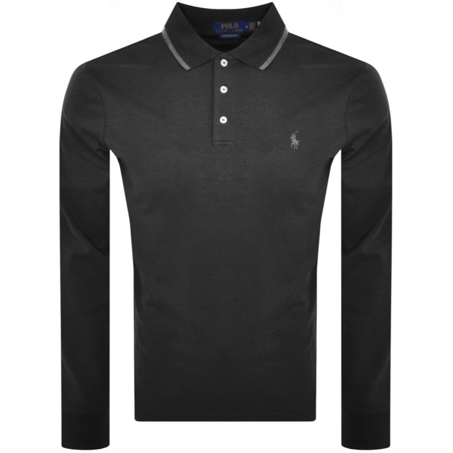 Image number 1 for Ralph Lauren Long Sleeve Polo T Shirt Black