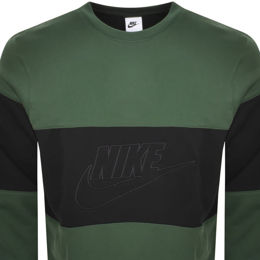 Image number 2 for Nike Colour Block Sweatshirt Green