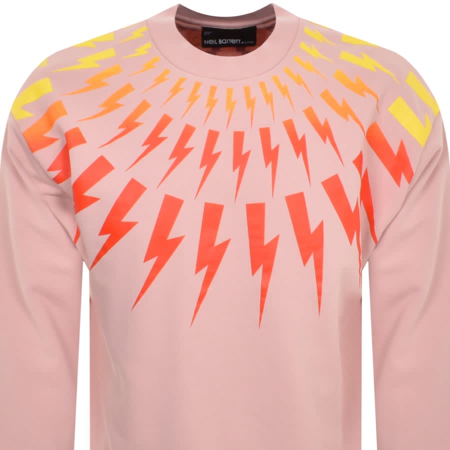 Image number 2 for Neil Barrett Fairisle Thunderbolt Sweatshirt Pink