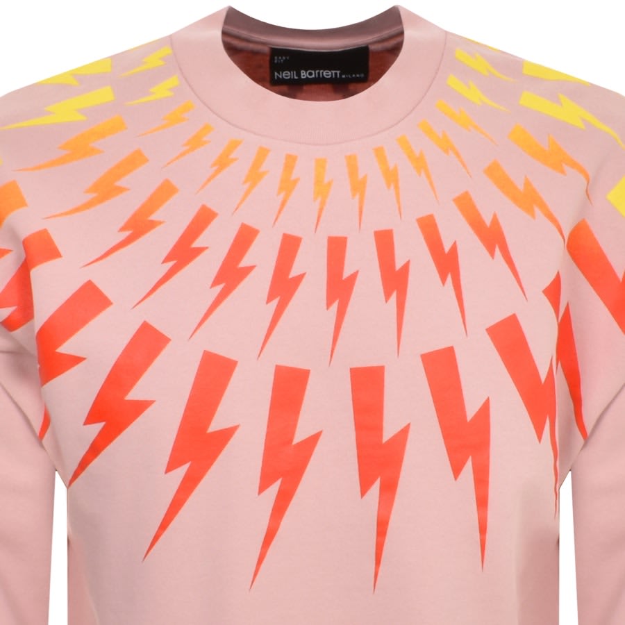 Image number 3 for Neil Barrett Fairisle Thunderbolt Sweatshirt Pink