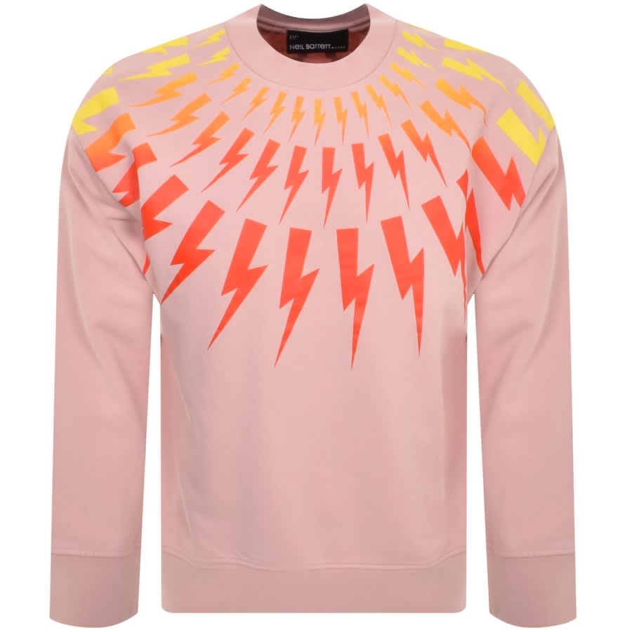 Image number 1 for Neil Barrett Fairisle Thunderbolt Sweatshirt Pink