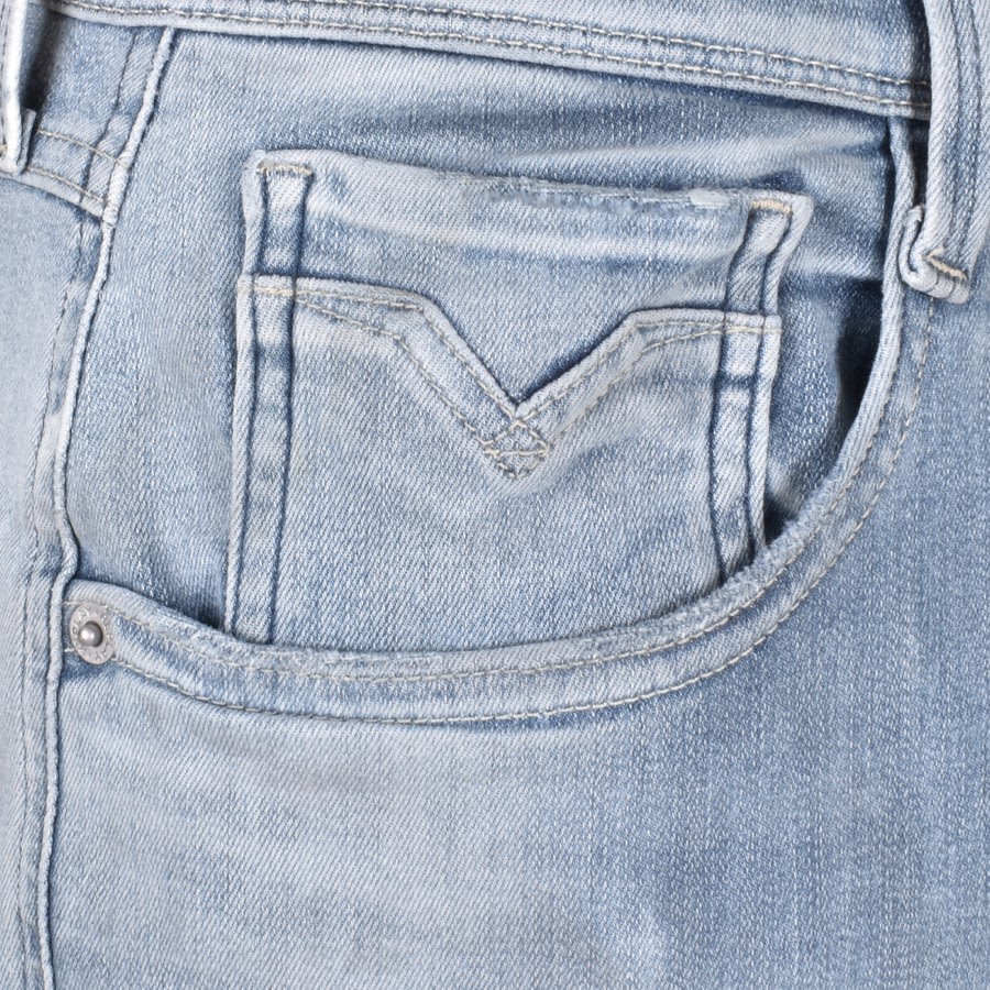 Image number 4 for Replay Anbass Hyperflex Jeans Light Blue