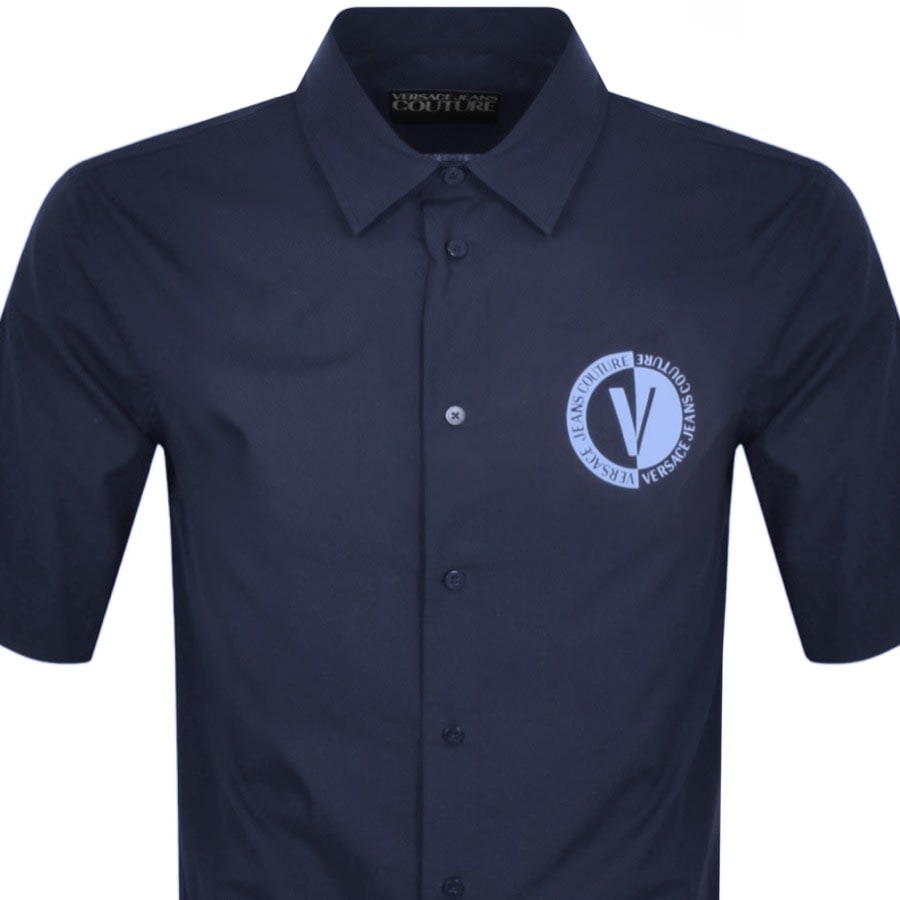 Image number 2 for Versace Jeans Couture Short Sleeve Shirt Navy