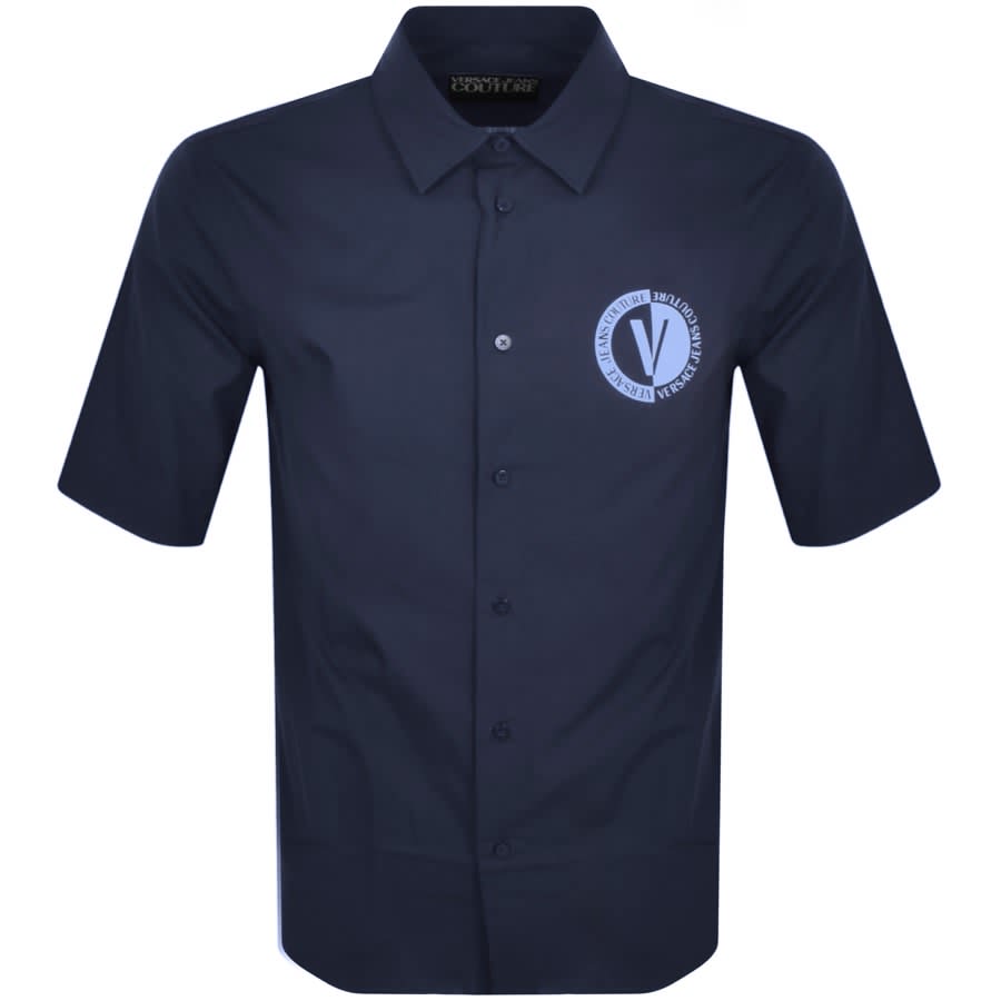 Image number 1 for Versace Jeans Couture Short Sleeve Shirt Navy