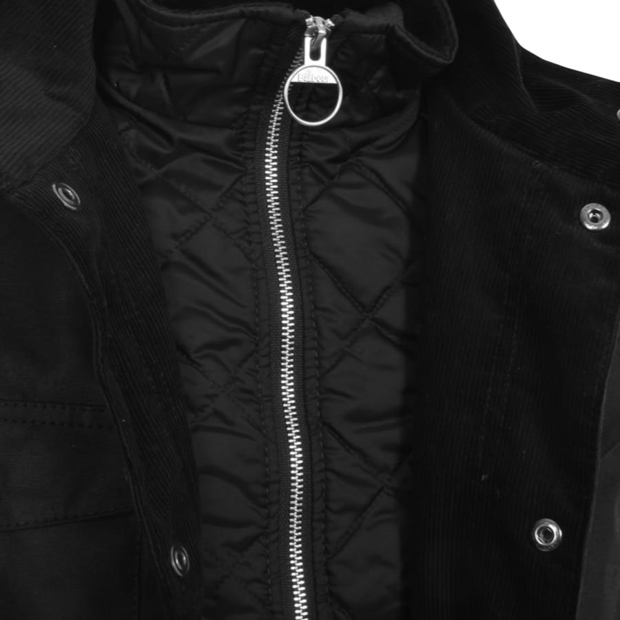 Image number 5 for Barbour Ogston Wax Jacket Black