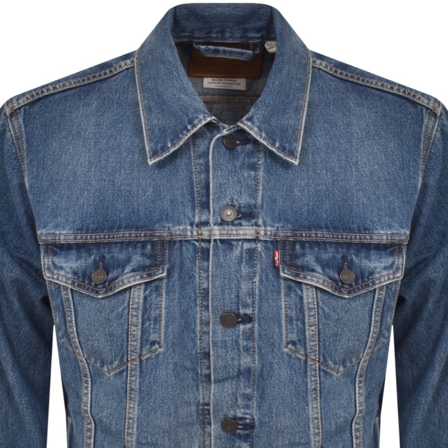 Image number 2 for Levis Mid Wash Trucker Denim Jacket Blue
