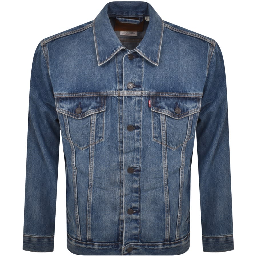 Image number 1 for Levis Mid Wash Trucker Denim Jacket Blue