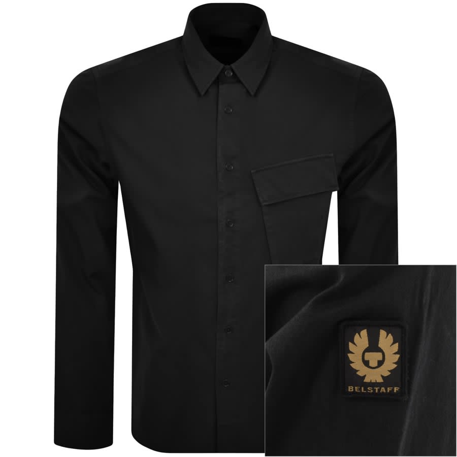 Image number 1 for Belstaff Scale Long Sleeved Shirt Black