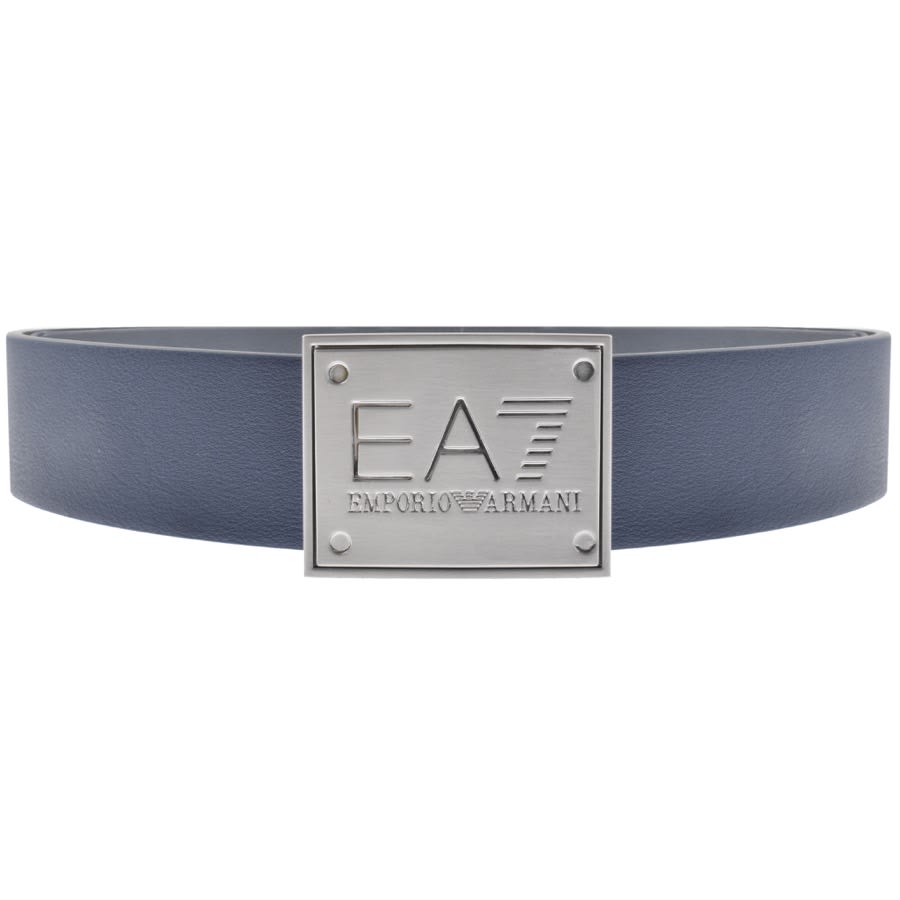 EA7 Emporio Armani Reversible Logo Belt Blue | Mainline Menswear Ireland