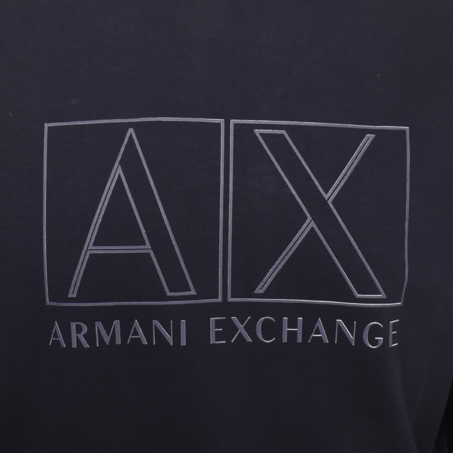 Image number 3 for Armani Exchange Crew Neck Logo Sweatshirt Navy