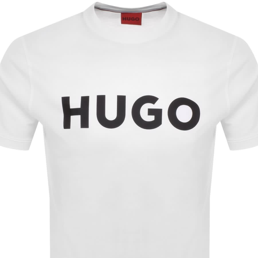 Image number 2 for HUGO Dulivio Crew Neck Short Sleeve T Shirt White