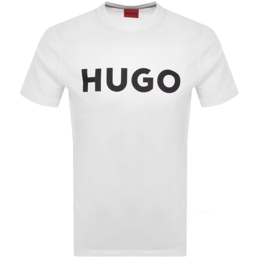 Image number 1 for HUGO Dulivio Crew Neck Short Sleeve T Shirt White