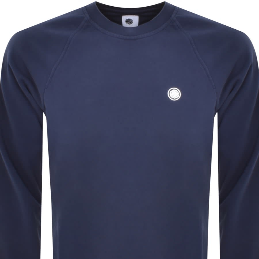 Image number 2 for Pretty Green Cascade Logo Sweatshirt Navy