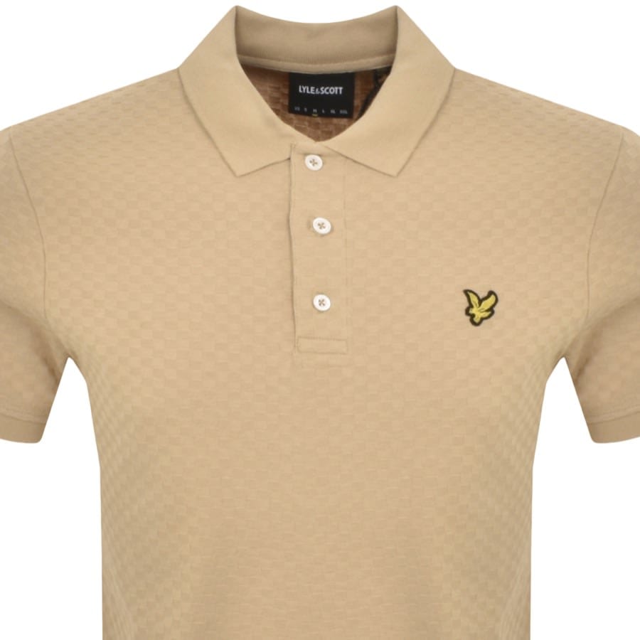 Image number 2 for Lyle And Scott Grid Texture Polo T Shirt Khaki
