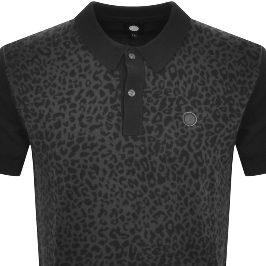 Image number 2 for Pretty Green Fleetwood Leopard Polo T Shirt Black
