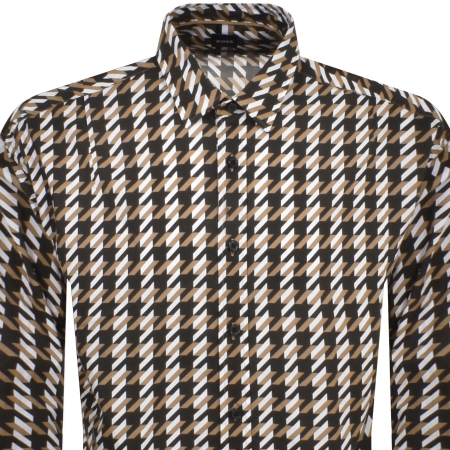 Image number 2 for BOSS Drew Long Sleeve Shirt Brown