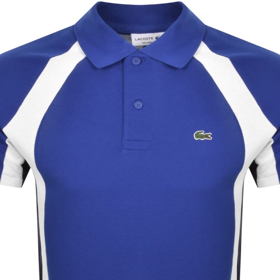 Lacoste Panel Polo T Shirt Blue | Mainline Menswear