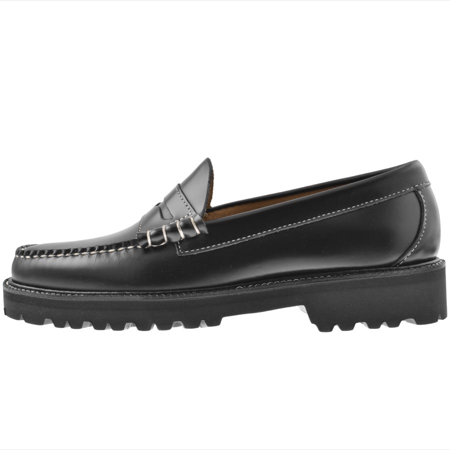 Image number 1 for GH Bass Weejun Larson Contrastitch Loafers Black