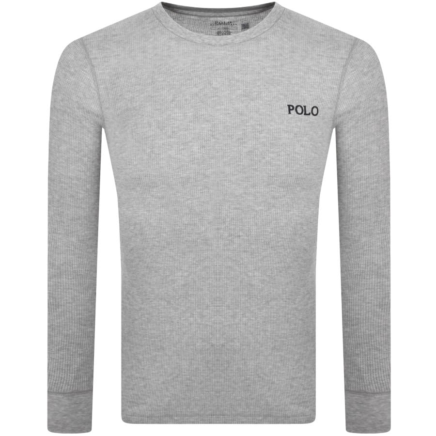 Image number 1 for Ralph Lauren Long Sleeve Logo T Shirt Grey