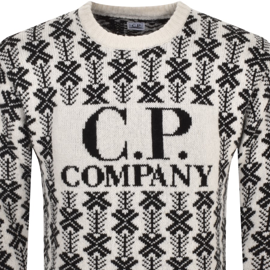 Image number 2 for CP Company Wool Jaquard Jumper White