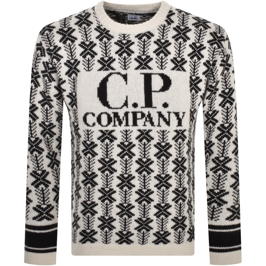 Image number 1 for CP Company Wool Jaquard Jumper White