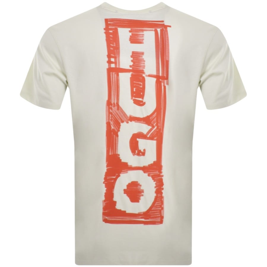 Image number 3 for HUGO Danden Crew Neck T Shirt Beige