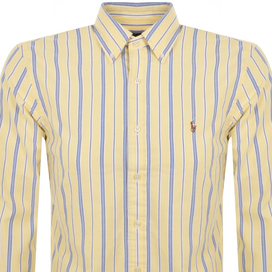 Image number 2 for Ralph Lauren Stripe Long Sleeved Shirt Yellow