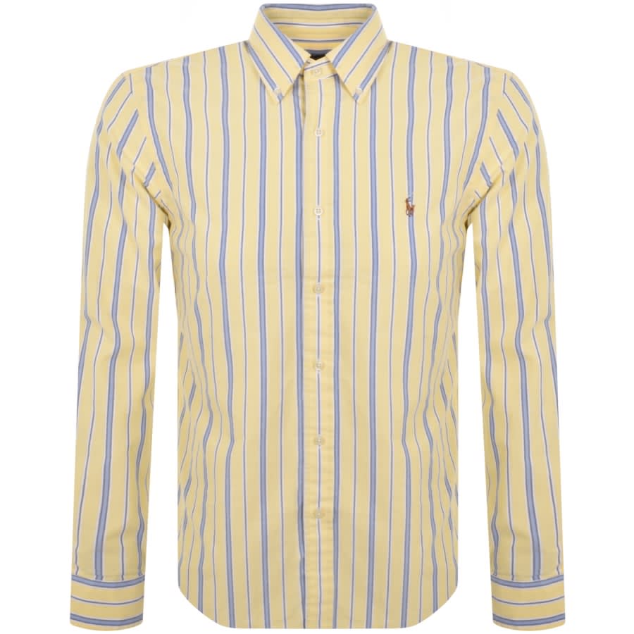 Image number 1 for Ralph Lauren Stripe Long Sleeved Shirt Yellow