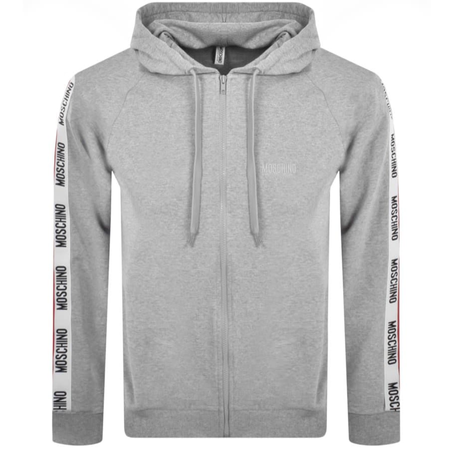 Image number 2 for Moschino Logo Tape Hoodie Grey