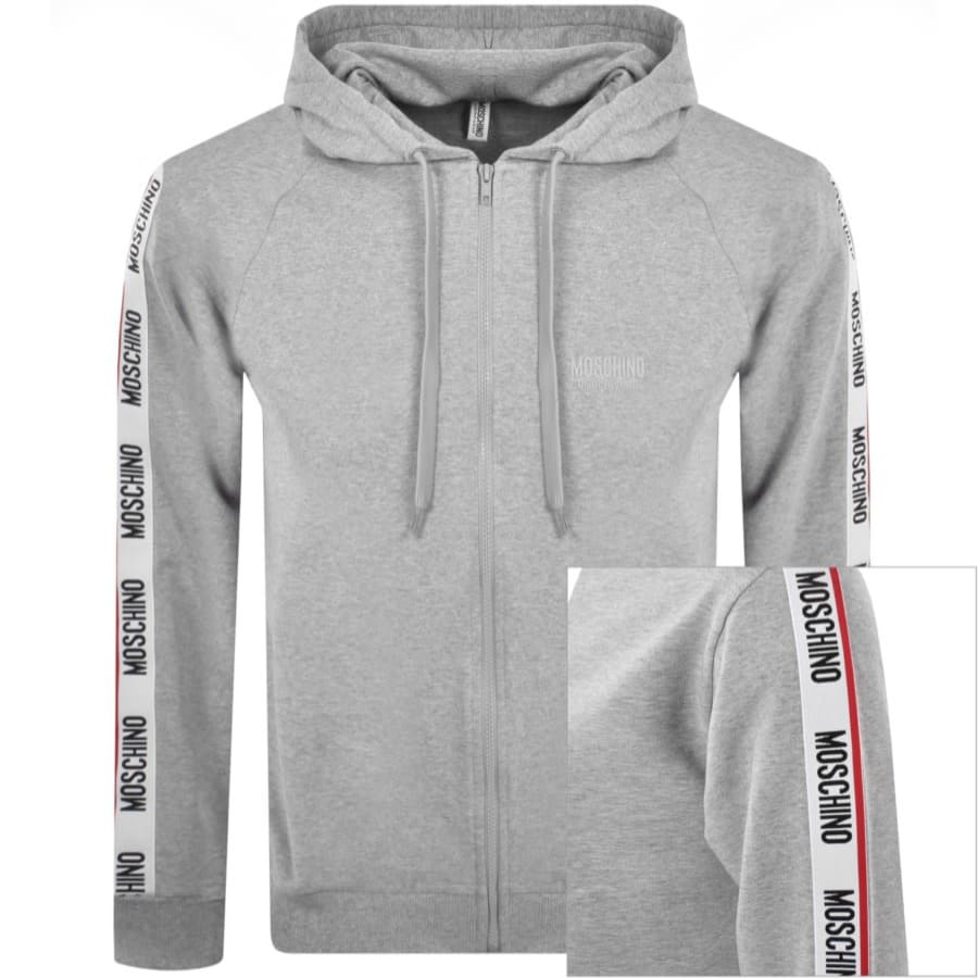 Image number 1 for Moschino Logo Tape Hoodie Grey