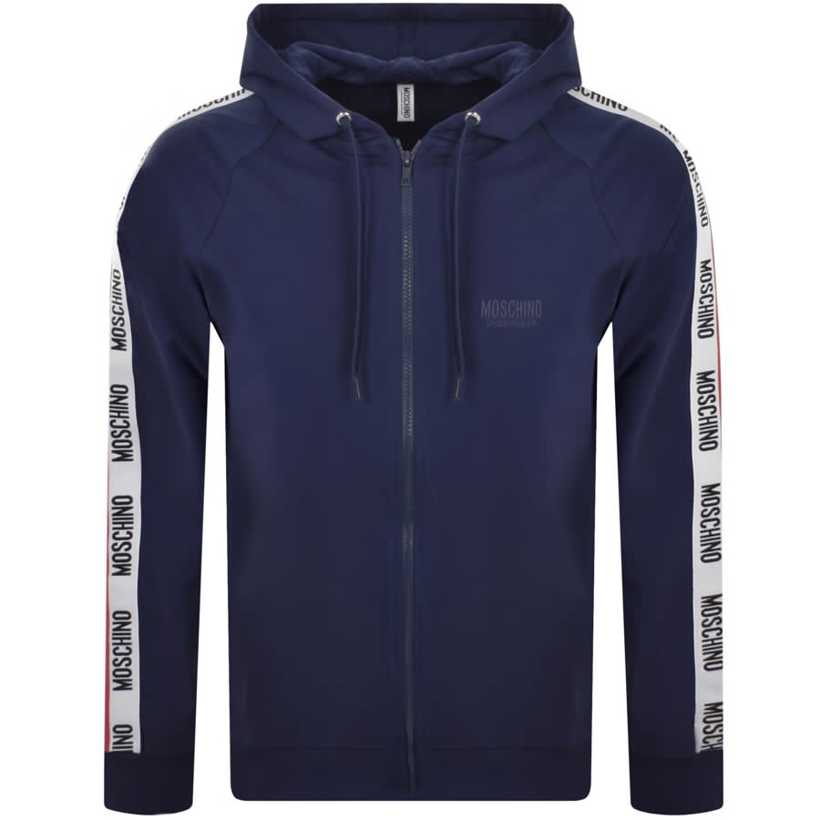 Image number 2 for Moschino Logo Tape Hoodie Navy