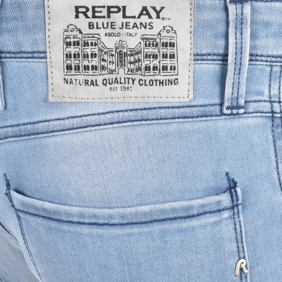 Image number 3 for Replay Anbass Jeans Light Wash Blue