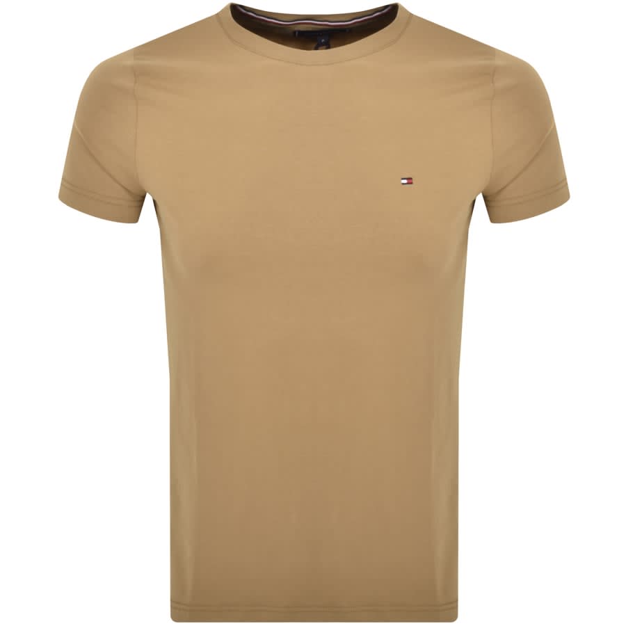 Image number 1 for Tommy Hilfiger Stretch Slim Fit T Shirt Khaki
