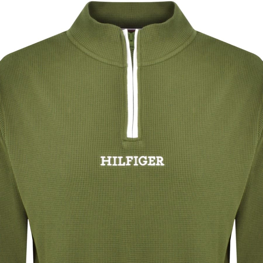 Image number 2 for Tommy Hilfiger Lounge Half Zip Sweatshirt Green