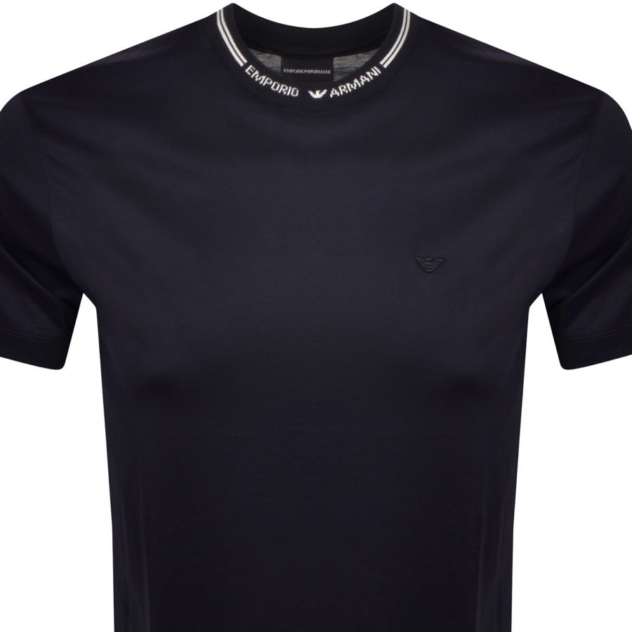Image number 2 for Emporio Armani Crew Neck Logo T Shirt Navy