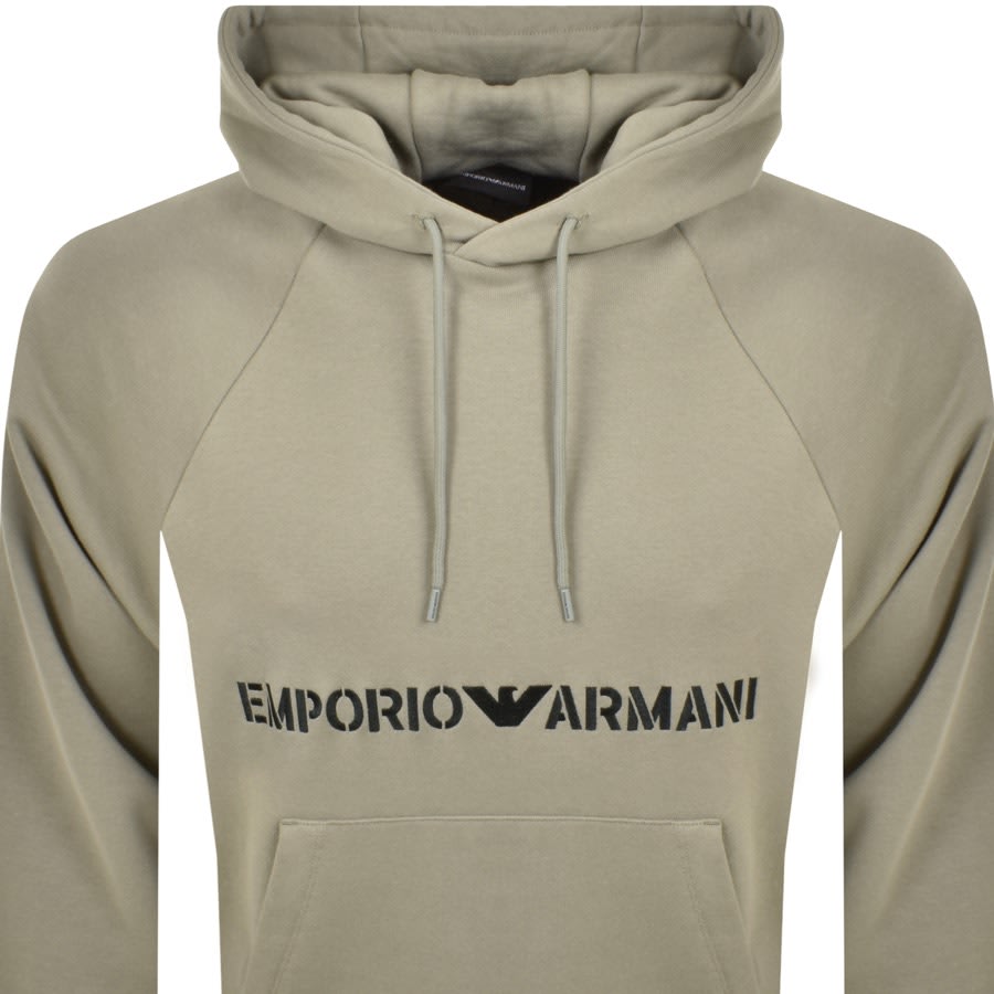 Image number 2 for Emporio Armani Logo Hoodie Green