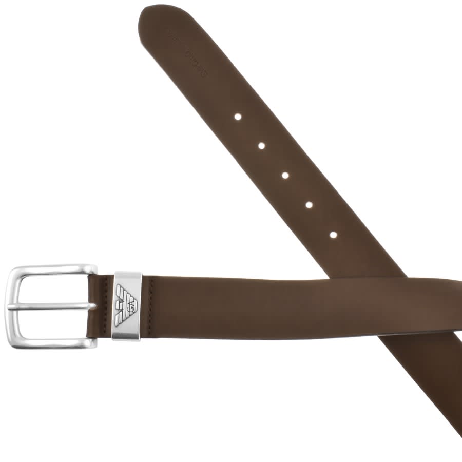 Image number 2 for Emporio Armani Leather Belt Brown