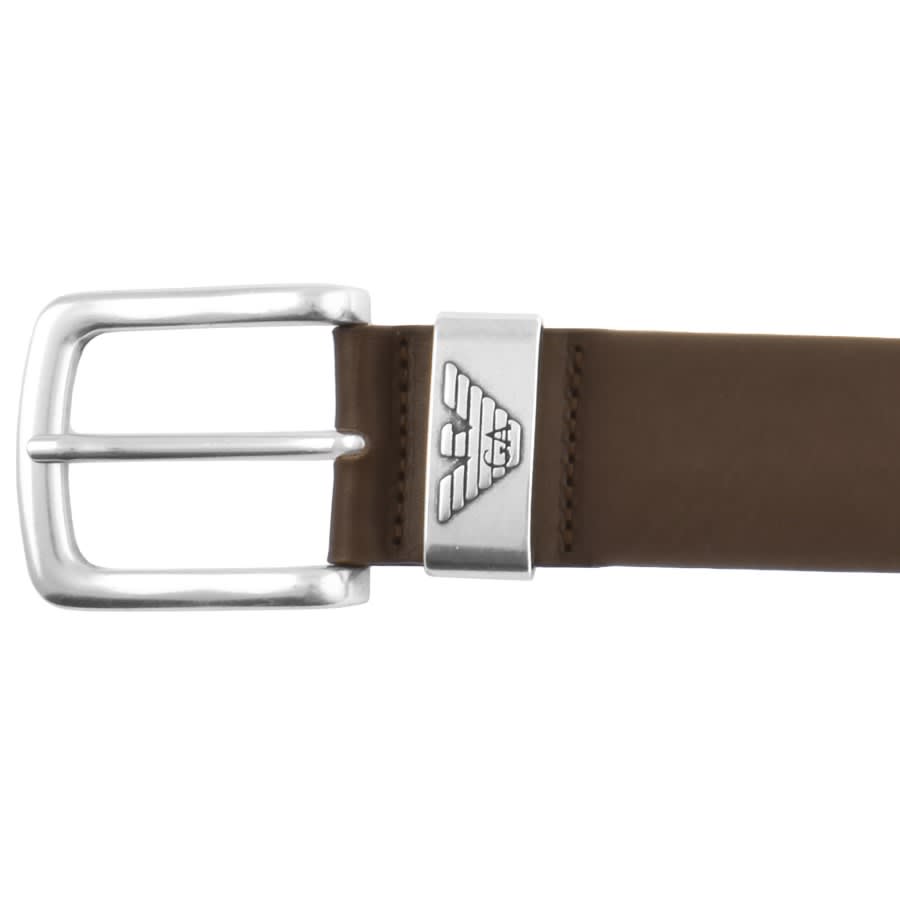 Image number 3 for Emporio Armani Leather Belt Brown