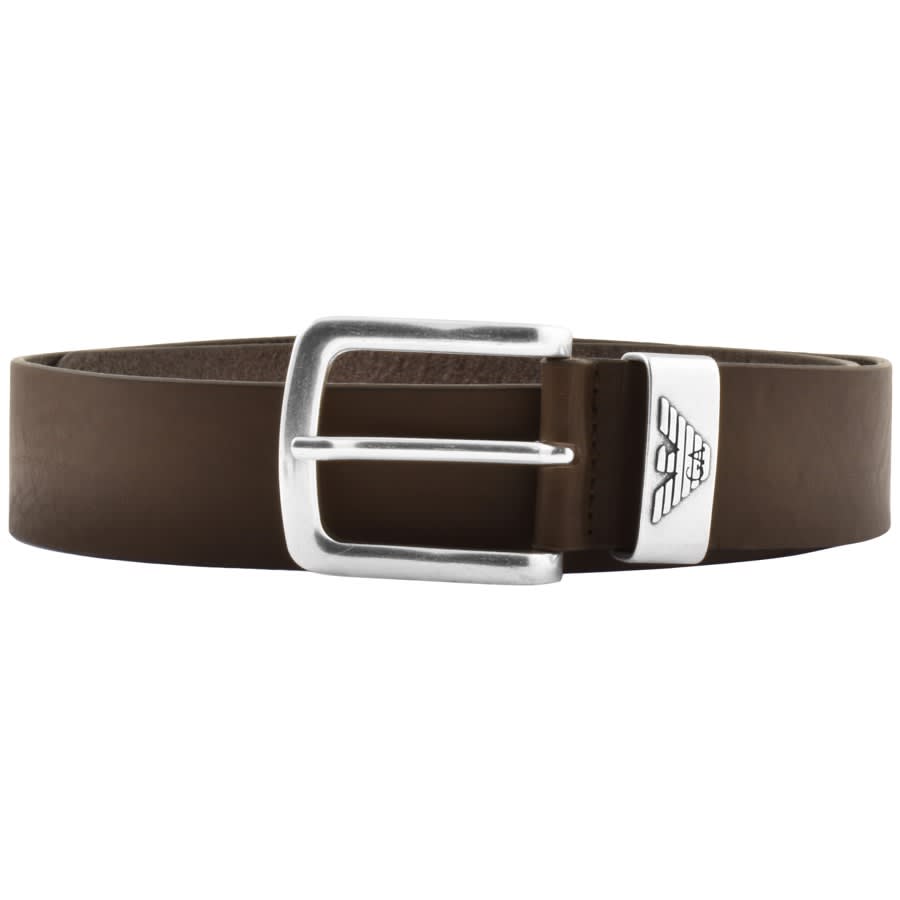 Image number 1 for Emporio Armani Leather Belt Brown