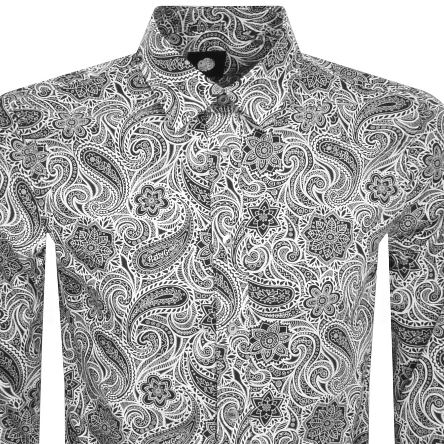 Image number 2 for Pretty Green Fleetwood Paisley Shirt Black